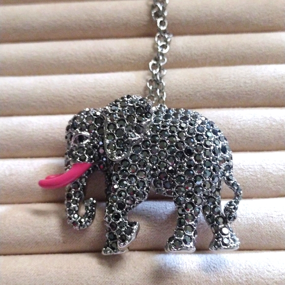 Off Park Collection Jewelry - Crystal Elephant Brooch or Necklace